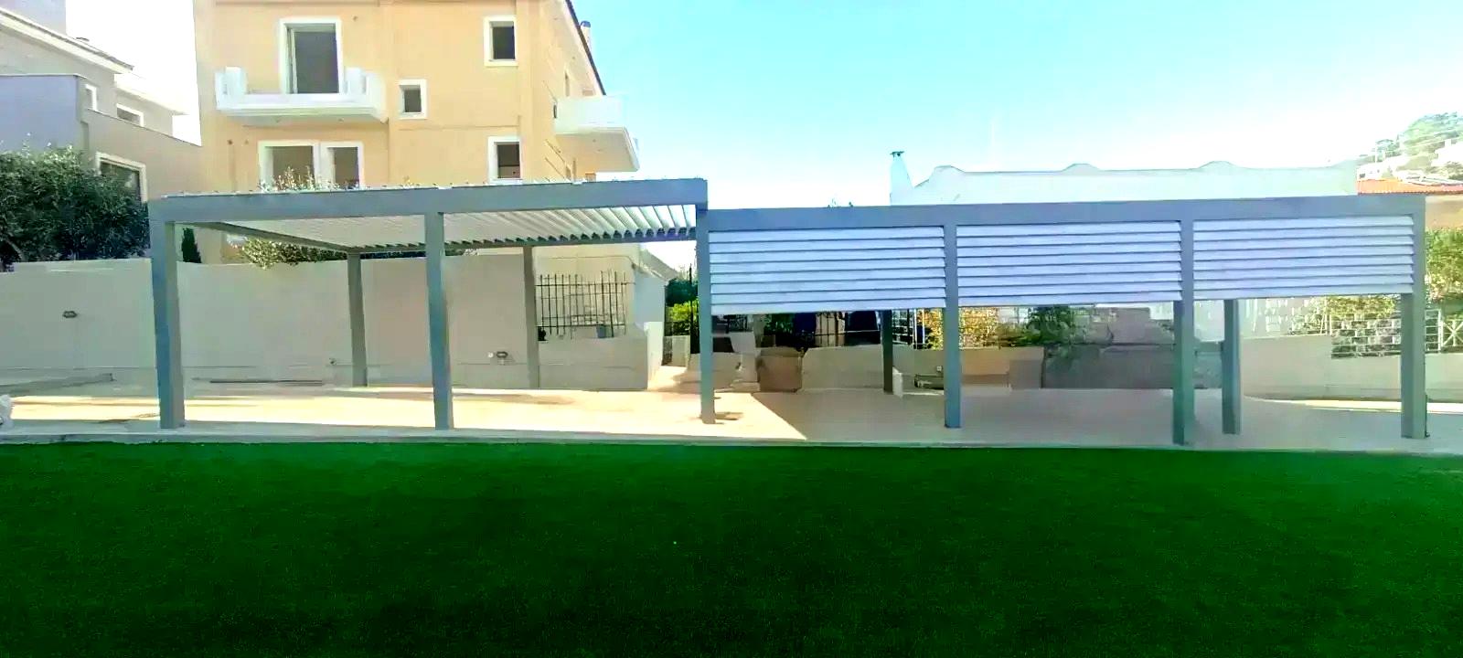 Transform your outdoor space with Cospibio Bioclimatic Pergola & Cospi U127 Vertical Shading